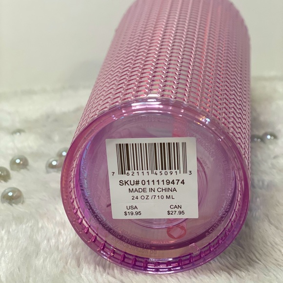 Starbucks NEW Pink Grid Cold Cup (24oz) - Picture 8 of 12